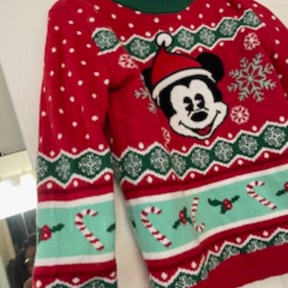 Spread Disney Magic: Festive 4T Mickey Sweater with Candy Canes - Picture 3 of 5